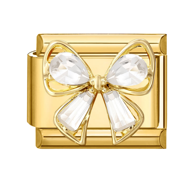 White rhinestone bow