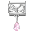 Ribbon with dangled pink rhinestone