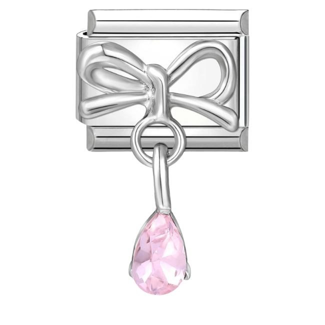 Ribbon with dangled pink rhinestone