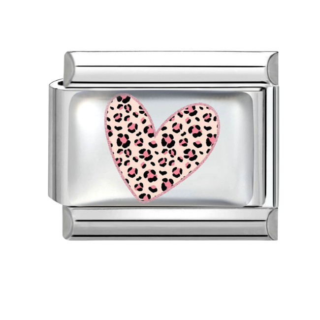 Pink Leopard heart