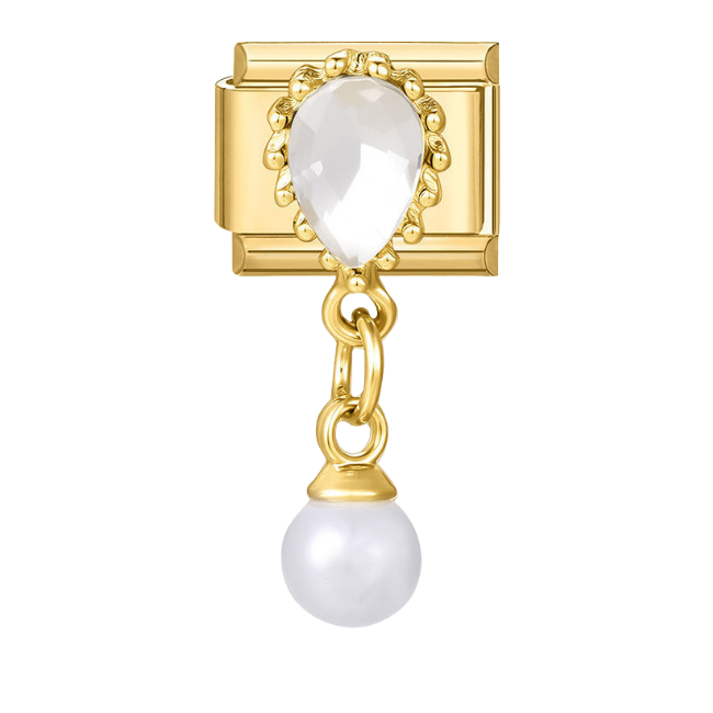 White dangled rhinestone
