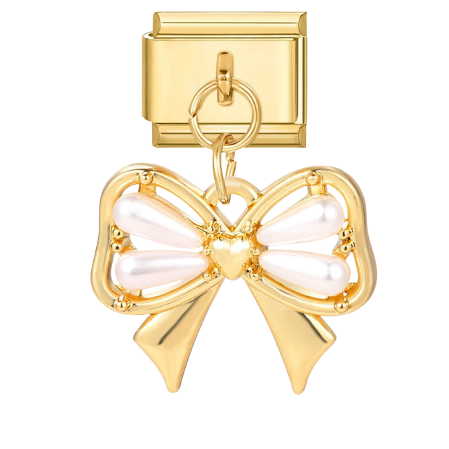 Dangled white bow