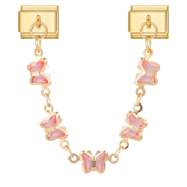 Pink butterfly chain