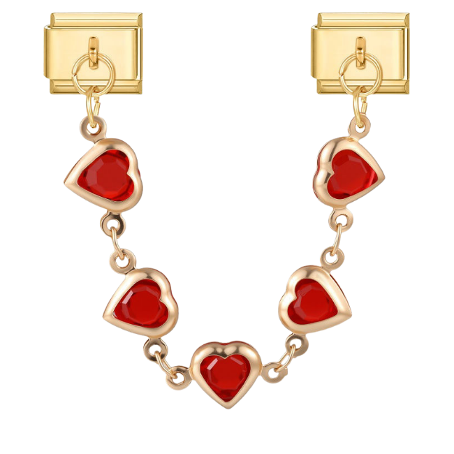 Red hearts chain