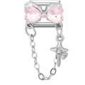 Pink bow with four point chain