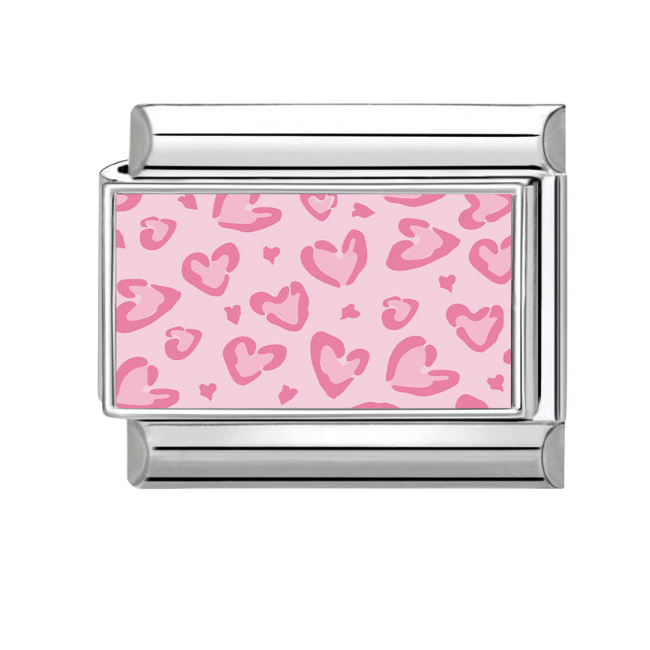Pink heart leopard
