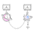 Pink moon and star chain