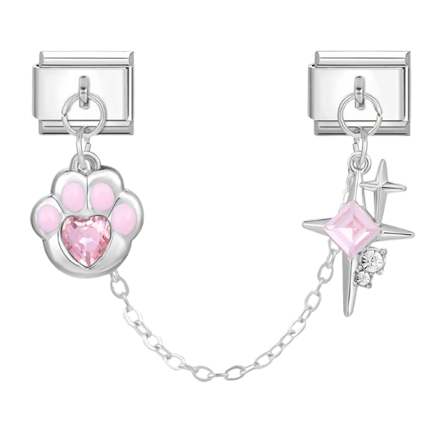Pink paw and north star chain