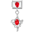 Red rhinestone dangled