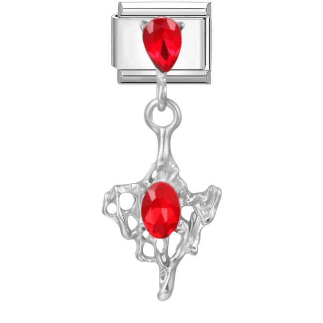 Red rhinestone dangled