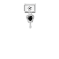 Black rhinestone heart