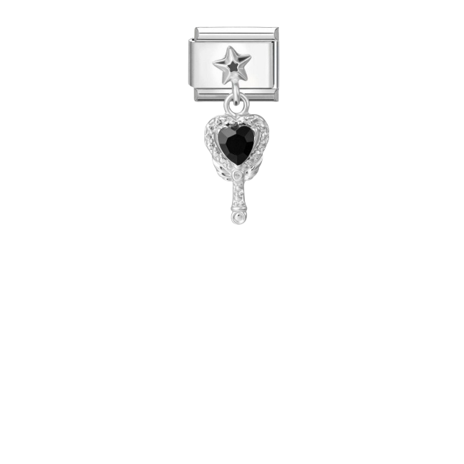 Black rhinestone heart