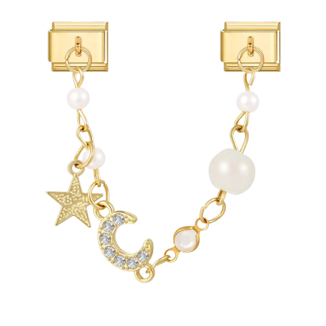 Star , moon and pearl chain