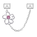 Pink rhinestone flower chain