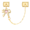 Pink rhinestone bow chain