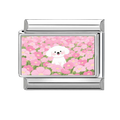 Dog in flowers