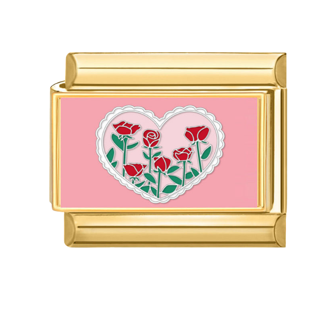 Heart of red flowers